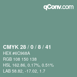 Color code: CMYK 28 / 0 / 8 / 41 | qconv.com