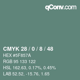 Color code: CMYK 28 / 0 / 8 / 48 | qconv.com