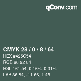 Color code: CMYK 28 / 0 / 8 / 64 | qconv.com