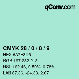 颜色代码: CMYK 28 / 0 / 8 / 9 | qconv.com