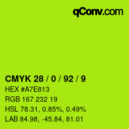 Color code: CMYK 28 / 0 / 92 / 9 | qconv.com