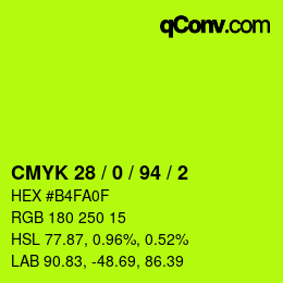 Código de color: CMYK 28 / 0 / 94 / 2 | qconv.com