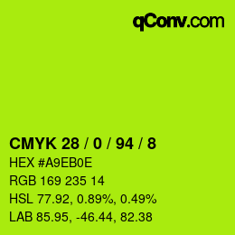 Color code: CMYK 28 / 0 / 94 / 8 | qconv.com