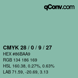 Farbcode: CMYK 28 / 0 / 9 / 27 | qconv.com