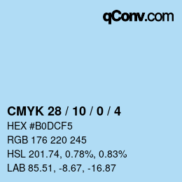 カラーコード: CMYK 28 / 10 / 0 / 4 | qconv.com