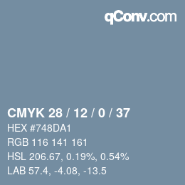 Color code: CMYK 28 / 12 / 0 / 37 | qconv.com