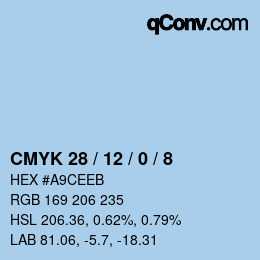 Color code: CMYK 28 / 12 / 0 / 8 | qconv.com