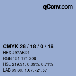 Color code: CMYK 28 / 18 / 0 / 18 | qconv.com