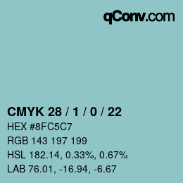 Color code: CMYK 28 / 1 / 0 / 22 | qconv.com