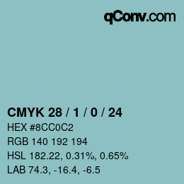 Color code: CMYK 28 / 1 / 0 / 24 | qconv.com