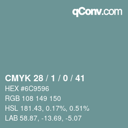 Color code: CMYK 28 / 1 / 0 / 41 | qconv.com