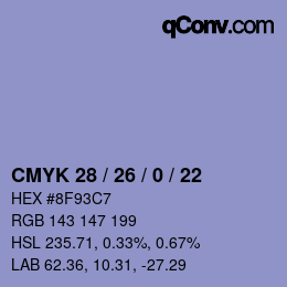 Código de color: CMYK 28 / 26 / 0 / 22 | qconv.com