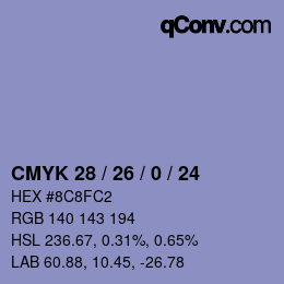 Color code: CMYK 28 / 26 / 0 / 24 | qconv.com