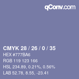 Código de color: CMYK 28 / 26 / 0 / 35 | qconv.com