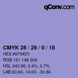 Farbcode: CMYK 28 / 29 / 0 / 18 | qconv.com
