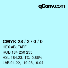 Color code: CMYK 28 / 2 / 0 / 0 | qconv.com