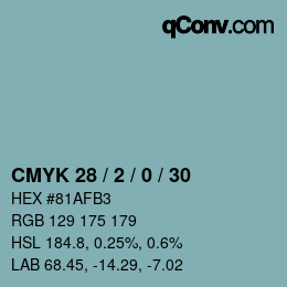 Color code: CMYK 28 / 2 / 0 / 30 | qconv.com