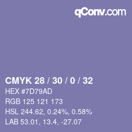 Color code: CMYK 28 / 30 / 0 / 32 | qconv.com