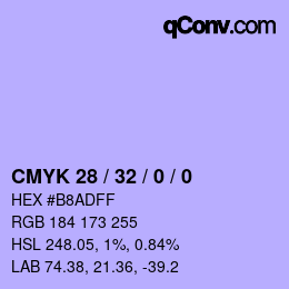 Color code: CMYK 28 / 32 / 0 / 0 | qconv.com