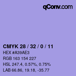 カラーコード: CMYK 28 / 32 / 0 / 11 | qconv.com