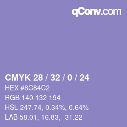 Color code: CMYK 28 / 32 / 0 / 24 | qconv.com