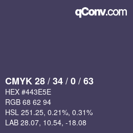 Código de color: CMYK 28 / 34 / 0 / 63 | qconv.com