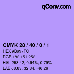 カラーコード: CMYK 28 / 40 / 0 / 1 | qconv.com