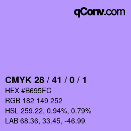 Color code: CMYK 28 / 41 / 0 / 1 | qconv.com