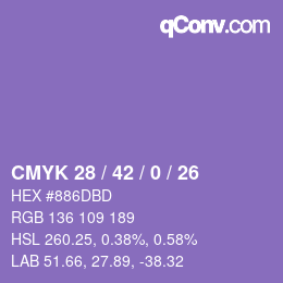 カラーコード: CMYK 28 / 42 / 0 / 26 | qconv.com