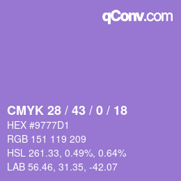 Farbcode: CMYK 28 / 43 / 0 / 18 | qconv.com