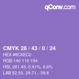Farbcode: CMYK 28 / 43 / 0 / 24 | qconv.com