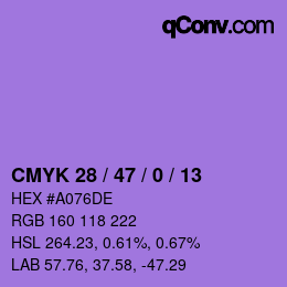 Color code: CMYK 28 / 47 / 0 / 13 | qconv.com