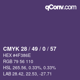 Farbcode: CMYK 28 / 49 / 0 / 57 | qconv.com