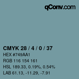 Código de color: CMYK 28 / 4 / 0 / 37 | qconv.com