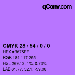 カラーコード: CMYK 28 / 54 / 0 / 0 | qconv.com