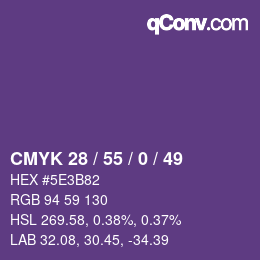 Código de color: CMYK 28 / 55 / 0 / 49 | qconv.com