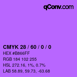 カラーコード: CMYK 28 / 60 / 0 / 0 | qconv.com