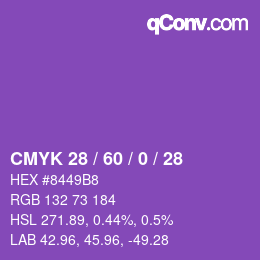 カラーコード: CMYK 28 / 60 / 0 / 28 | qconv.com