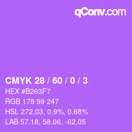 カラーコード: CMYK 28 / 60 / 0 / 3 | qconv.com