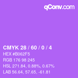 カラーコード: CMYK 28 / 60 / 0 / 4 | qconv.com