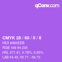Color code: CMYK 28 / 60 / 0 / 8 | qconv.com
