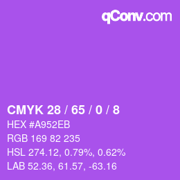 カラーコード: CMYK 28 / 65 / 0 / 8 | qconv.com