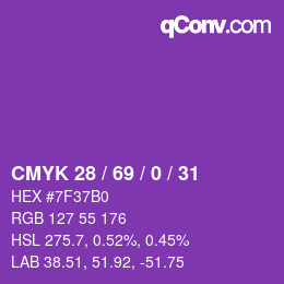 Farbcode: CMYK 28 / 69 / 0 / 31 | qconv.com