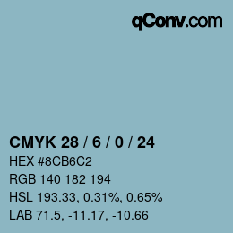 Color code: CMYK 28 / 6 / 0 / 24 | qconv.com