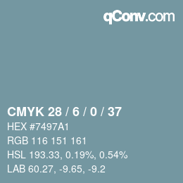 Código de color: CMYK 28 / 6 / 0 / 37 | qconv.com