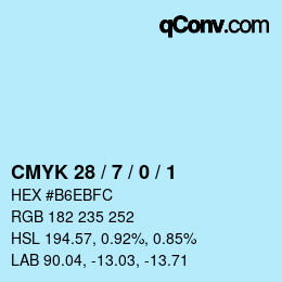 Color code: CMYK 28 / 7 / 0 / 1 | qconv.com