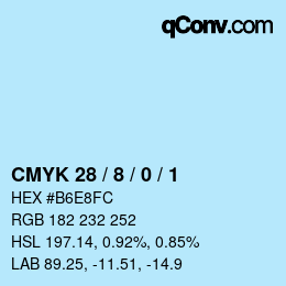 Color code: CMYK 28 / 8 / 0 / 1 | qconv.com