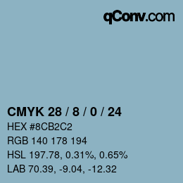 Color code: CMYK 28 / 8 / 0 / 24 | qconv.com