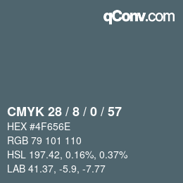 カラーコード: CMYK 28 / 8 / 0 / 57 | qconv.com
