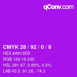 Farbcode: CMYK 28 / 92 / 0 / 8 | qconv.com